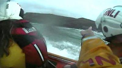 Footage of RNLI rescue crew