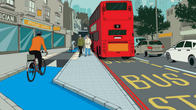 Artist impression of what the re-designed bus stops will look like