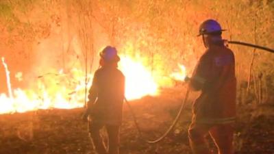 Fire crew working to contain flames in New South Wales