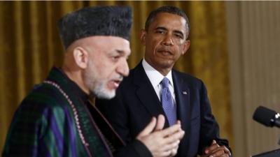 US President Barack Obama and Afghan counterpart Hamid Karzai