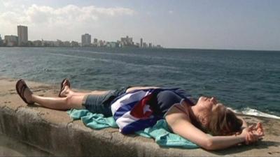 Sunbather in Cuba