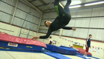 Mike Bushell trampolining