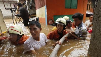 Flooded street in Jakarta