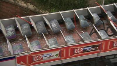 Damaged bus in Portchester