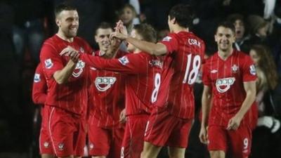 Southampton celebrate win over Man City