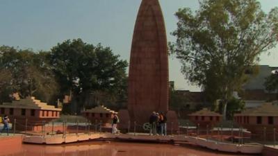 Monument in Jallianwala Bagh public gardens in Amritsar