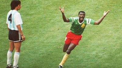 Cameroon beat Argentina in 1990 World Cup