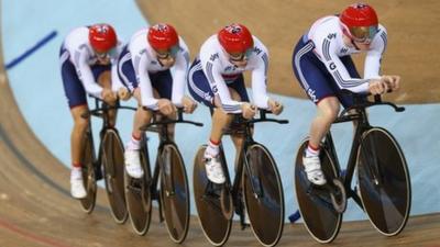 Great Britain's team pursuit cyclists