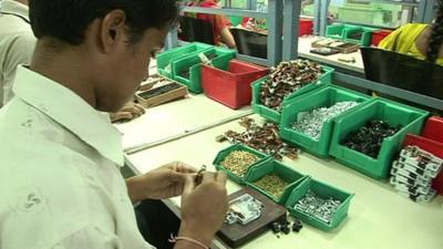 Worker in Indian factory