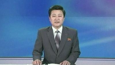 Newsreader on North Korean State TV