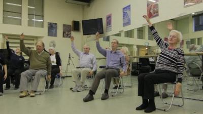 People taking part in ballet class