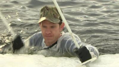 Royal Marine in Arctic training