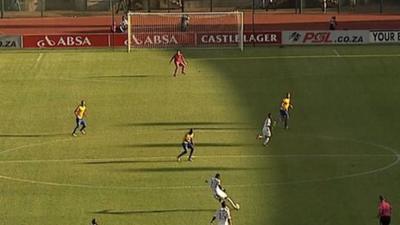 SuperSport United defender Mor Diouf scores from 70 yards