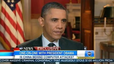 President Barack Obama speaks to ABC News