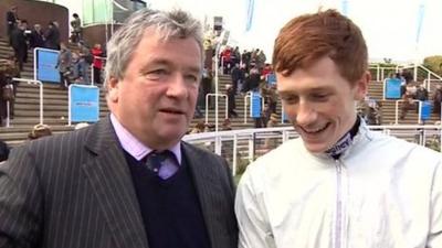 Trainer Nigel Twiston-Davies and jockey son Sam