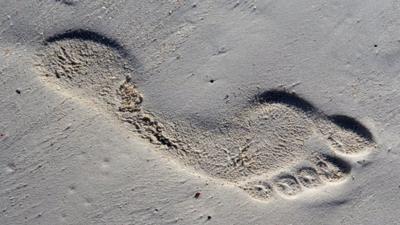 Foot print on the Beach