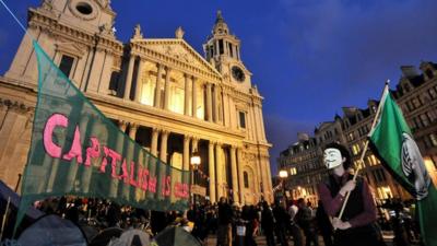 Occupy London Stock Exchange protest: City protesters settle in for a second night on the steps of St Paul"s Cathedral in London