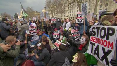 Opponents of welfare changes in London