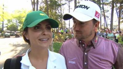 Graeme McDowell with his girlfriend Kristin Stape