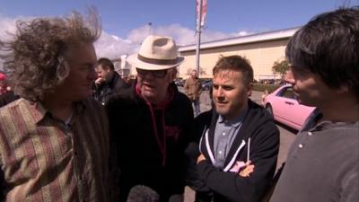 James May (l), Chris Evans, Professor Brian Cox and Gary Barlow