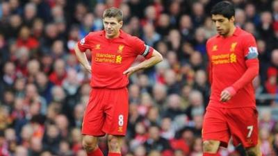 Liverpool's Steven Gerrard and Luis Suarez