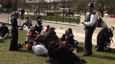 Romanian beggars in Marble Arch