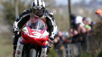 Michael Dunlop in action at the Cookstown 100