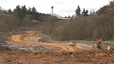 Construction of the road at Broadmoor