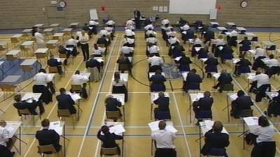 Students sitting an exam