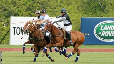 Prince Harry playing polo