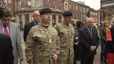 Soldiers joined the service in Newbury town centre