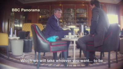 Patrick Mercer and an undercover BBC reporter