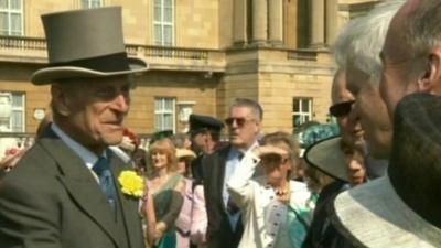 Prince Philip at a Buckingham Palace garden party