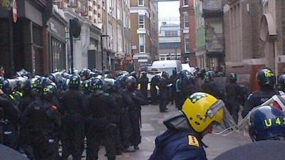 Police gathered near Beak Street