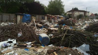 The temporary shelters in Hendon
