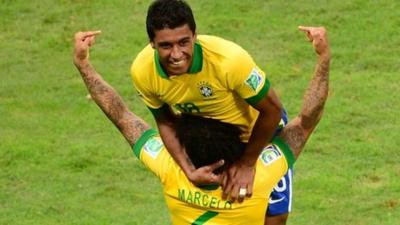 Paulinho scores for Brazil