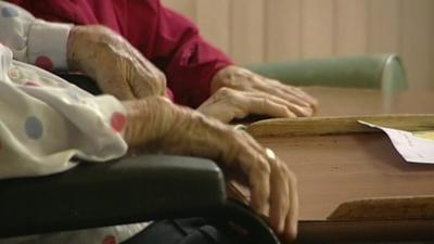 Elderly people's hands