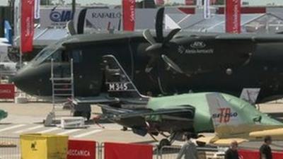 An aeroplane at the Paris air show