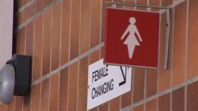 Female changing room sign at Cleethorpes Leisure Centre