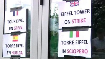 Notices of industrial action at the Eiffel Tower