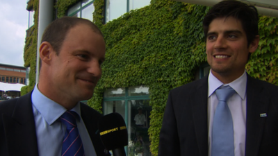 Former and present England captains Andrew Strauss (l) and Alastair Cook