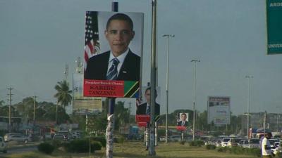 Poster of President Obama in Tanzania