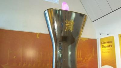 The Olympic cauldron at the Henley River and Rowing Museum in Oxfordshire