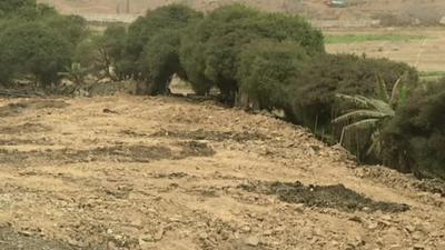 Rubble on archaeological site