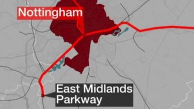 A map of the affected routes