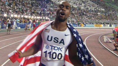 Tyson Gay wins 100m world title in 2007