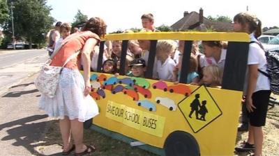 School bus cuts protest
