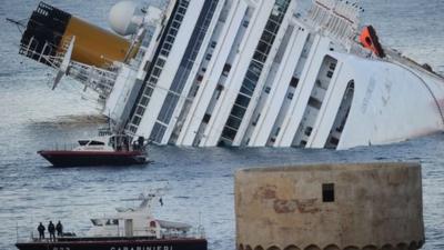 Costa Concordia submerged