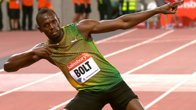 Double Olympic champion Usain Bolt wins the 100m