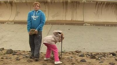 Redcar beach clean-up